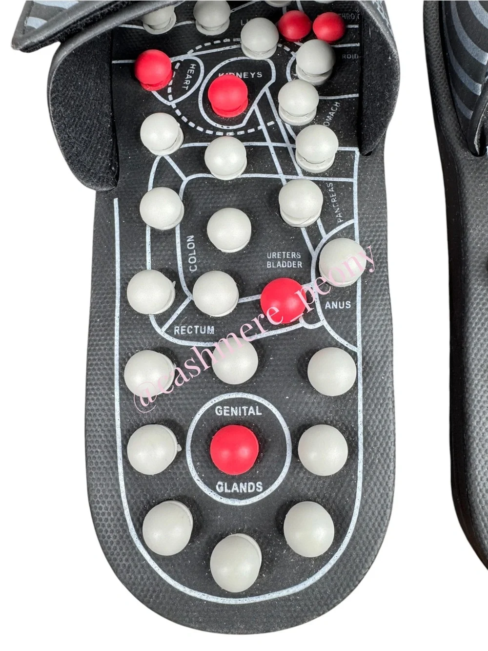 Black Reflexology Acupressure Massage Slide Sandals Mens Size Large 9.5 - 10.5